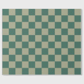 Einfaches Forest Green and Sage Checkerboard-Muste Geschenkpapier (Flach)
