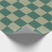 Einfaches Forest Green and Sage Checkerboard-Muste Geschenkpapier (Ecke)