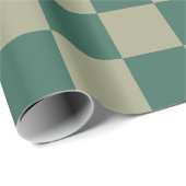 Einfaches Forest Green and Sage Checkerboard-Muste Geschenkpapier (Rolleneckpunkt)