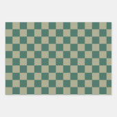 Einfaches Forest Green and Sage Checkerboard-Muste Geschenkpapier Set (Vorderseite 2)