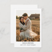 Einfaches formales Foto Save the Date (Vorne/Hinten)