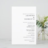 Einfaches formales Hochzeitsprogramm (Stehend Vorderseite)