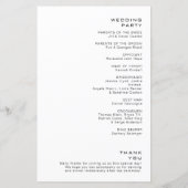 Einfaches formales Hochzeitsprogramm (Rückseite)