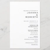 Einfaches formales Hochzeitsprogramm (Vorderseite)