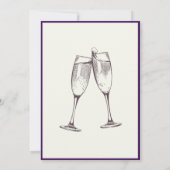 Einfaches formales Party für die klassische Alters Einladung (Rückseite)