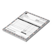 Einfaches Formular für Karierte Grenzbezugsrechnun Notizblock (Rotiert)