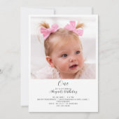 Einfaches Foto 1. Geburtstag Party Einladung (Vorderseite)