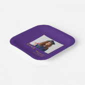 Einfaches Foto 2022 Abschluss Lila gelb Pappteller (Gewinkelt)