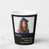 Einfaches Foto 2022 Abschluss Schwarz Pappbecher (Vorderseite)