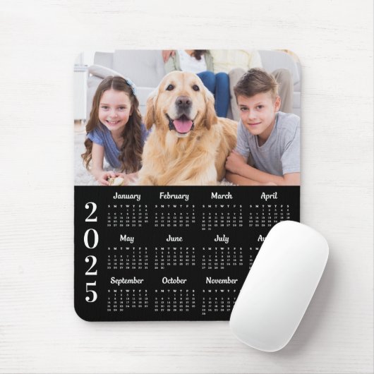 Einfaches Foto 2025 Kalender Benutzerdefiniert 12 Mousepad (Mit Mouse)