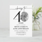 Einfaches Foto 40 Jahre alt Einladung (Stehend Vorderseite)