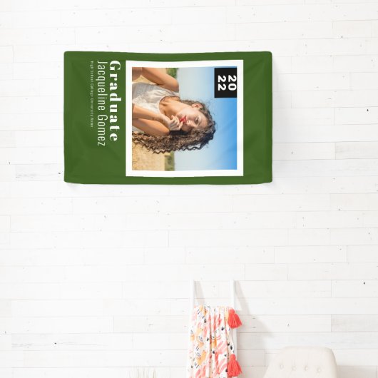 Einfaches Foto Abschluss 2022 Ankündigung Grün Banner (InSitu)