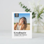 Einfaches Foto Abschluss 2022 Party Einladung Postkarte (Stehend Vorderseite)