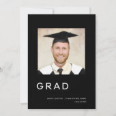 Einfaches Foto Abschluss 2024 Schwarz Ankündigung (Vorderseite)