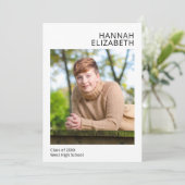 Einfaches Foto Abschluss Ankündigung (Stehend Vorderseite)