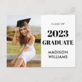 Einfaches Foto Abschluss Ankündigungspostkarte (Vorderseite)