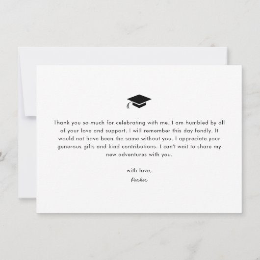 Einfaches Foto Abschluss Dankeskarte (Rückseite)