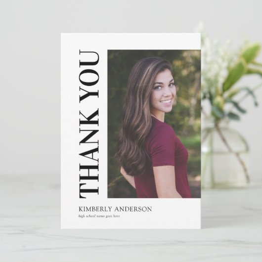 Einfaches Foto Abschluss Dankeskarte (Stehend Vorderseite)