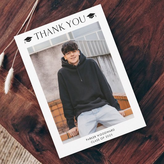 Einfaches Foto Abschluss Dankeskarte