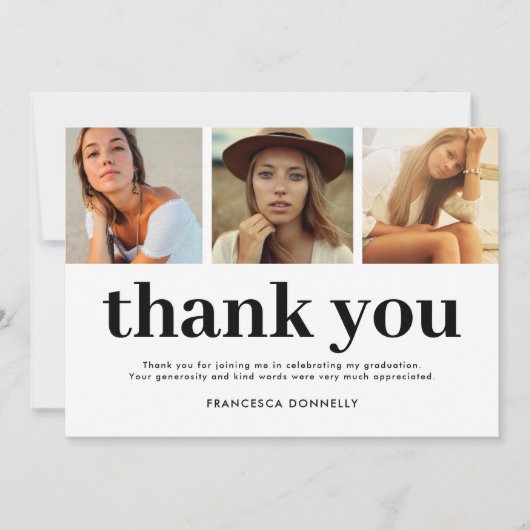 Einfaches Foto Abschluss Dankeskarte (Vorderseite)