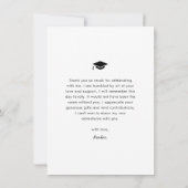 Einfaches Foto Abschluss Dankeskarte (Rückseite)
