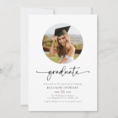 Einfaches Foto Abschluss Einladung (Vorderseite)