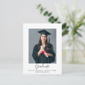 Einfaches Foto Abschluss Graduate Vielen Dank Postkarte (Stehend Vorderseite)