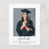 Einfaches Foto Abschluss Graduate Vielen Dank Postkarte (Vorderseite)