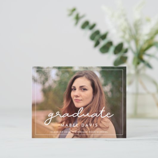 Einfaches Foto Abschluss Postkarte (Stehend Vorderseite)