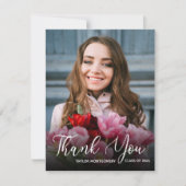 Einfaches Foto Abschluss Vielen Dank Mitteilungskarte (Vorderseite)