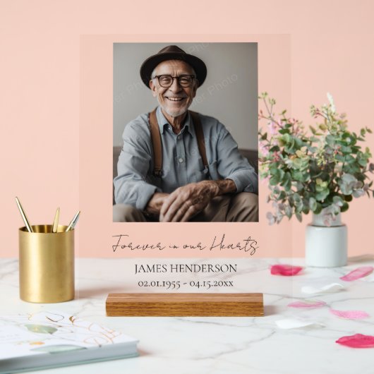 Einfaches Foto Acrylschild (Hochzeit)