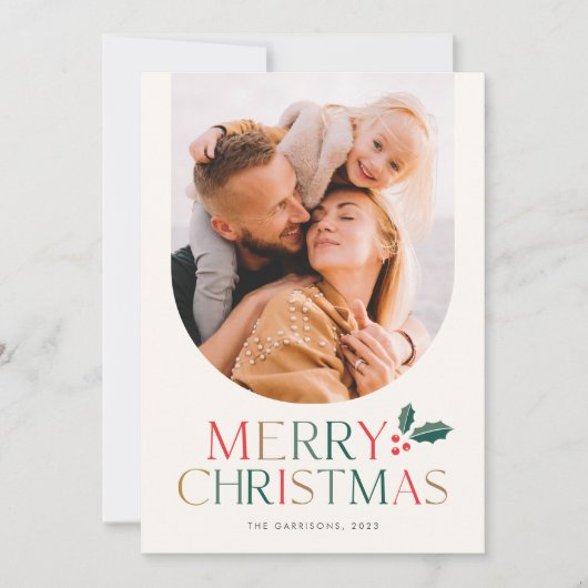 Einfaches Foto Arch Bunte frohe Weihnachten (Vorderseite)