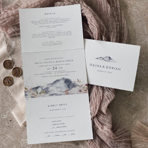 Einfaches Foto aus dem Blumengebirge Dreifach Gefaltete Einladung