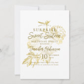 Einfaches Foto aus Goldflur, überzogen süß 16 Einladung (Vorderseite)