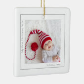 Einfaches Foto Baby First Christmas Keramikornament (Rechts)