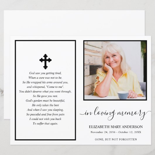 Einfaches Foto-Beerdigungsprogramm (Vorne/Hinten)