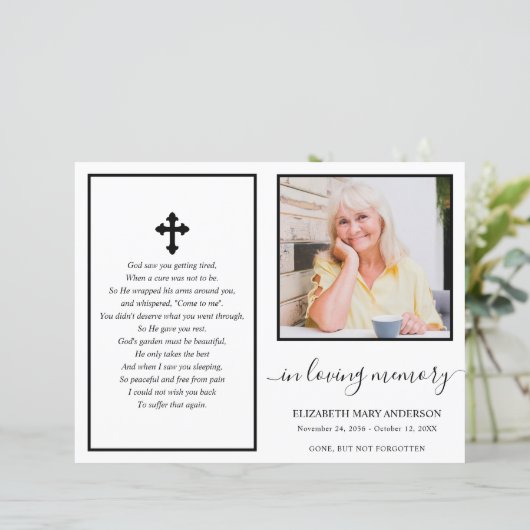 Einfaches Foto-Beerdigungsprogramm (Stehend Vorderseite)