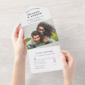 Einfaches Foto bei einer Hochzeit All In One Einladung (Abreißen)