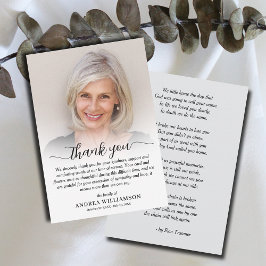 Einfaches Foto-Beileid Dankeskarte