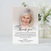 Einfaches Foto-Beileid Dankeskarte (Stehend Vorderseite)