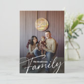 Einfaches Foto benutzerdefinierter Familie Dankeskarte (Stehend Vorderseite)