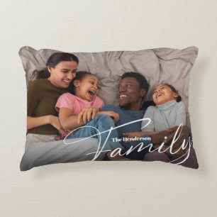 Einfaches Foto benutzerdefinierter Familie Dekokissen
