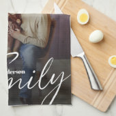 Einfaches Foto benutzerdefinierter Familie Geschirrtuch (Viertel Falte)