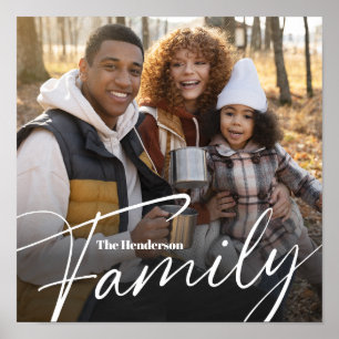 Einfaches Foto benutzerdefinierter Familie Poster