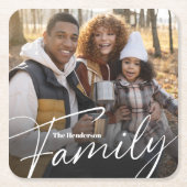 Einfaches Foto benutzerdefinierter Familie Rechteckiger Pappuntersetzer (Vorderseite)