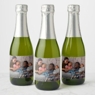 Einfaches Foto benutzerdefinierter Familie Schaumweinetikett