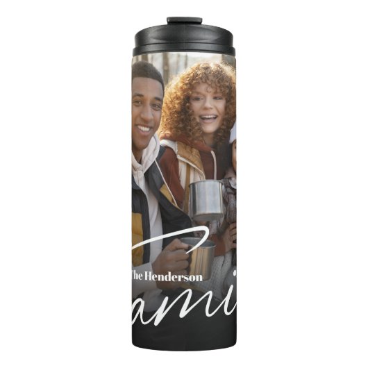 Einfaches Foto benutzerdefinierter Familie Thermosbecher (Vorderseite)