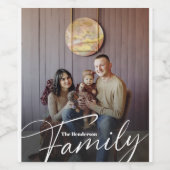 Einfaches Foto benutzerdefinierter Familie Weinetikett (Einzelnes Label)