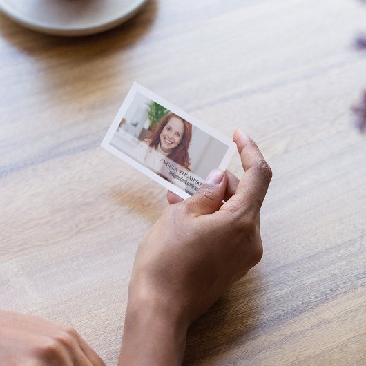 Einfaches Foto Beruflicher QR-Code Blau Visitenkarte