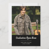 Einfaches Foto Black Abschluss Open House Einladung (Vorderseite)